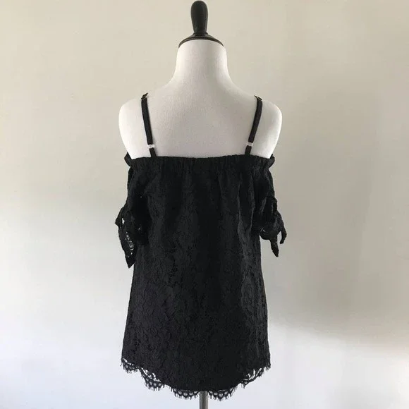 Miss Chievous Black Lace Off-the-Shoulder Top - Medium - Picture 4 of 6